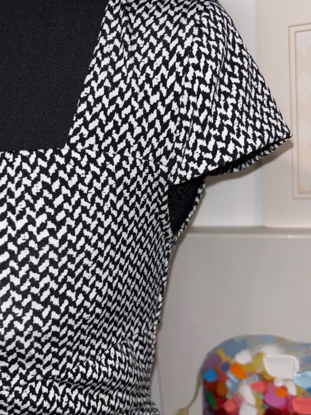 White House Black Market Black & White Mini Sheath Dress - Picture 3 of 4